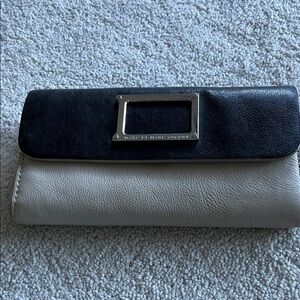 Marc Jacobs Two-Tone Black and Cream Wallet/Clutch leather
